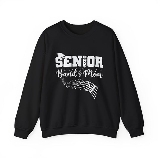 Senior Band Mom 2026 Sweatshirt, Music Lover Gift, Unisex Crewneck, Concert Apparel, Family Celebration