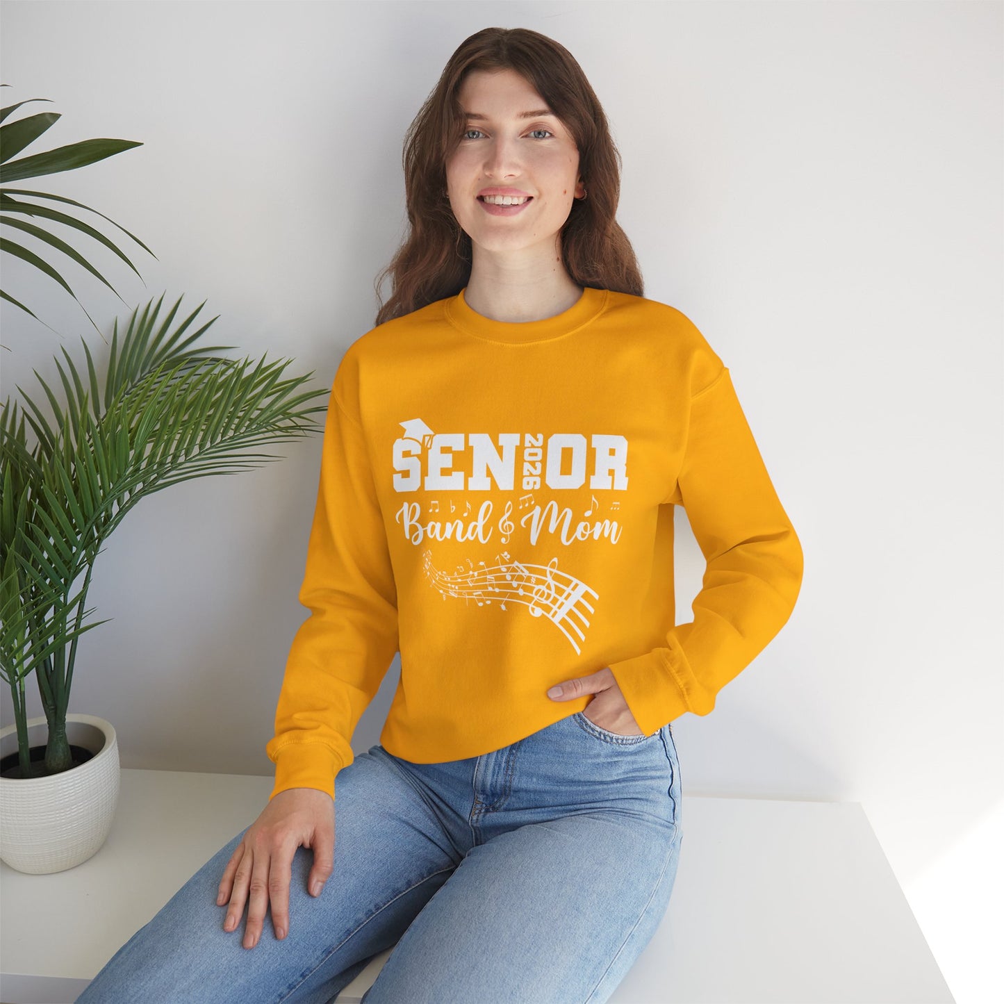 Senior Band Mom 2026 Sweatshirt, Music Lover Gift, Unisex Crewneck, Concert Apparel, Family Celebration