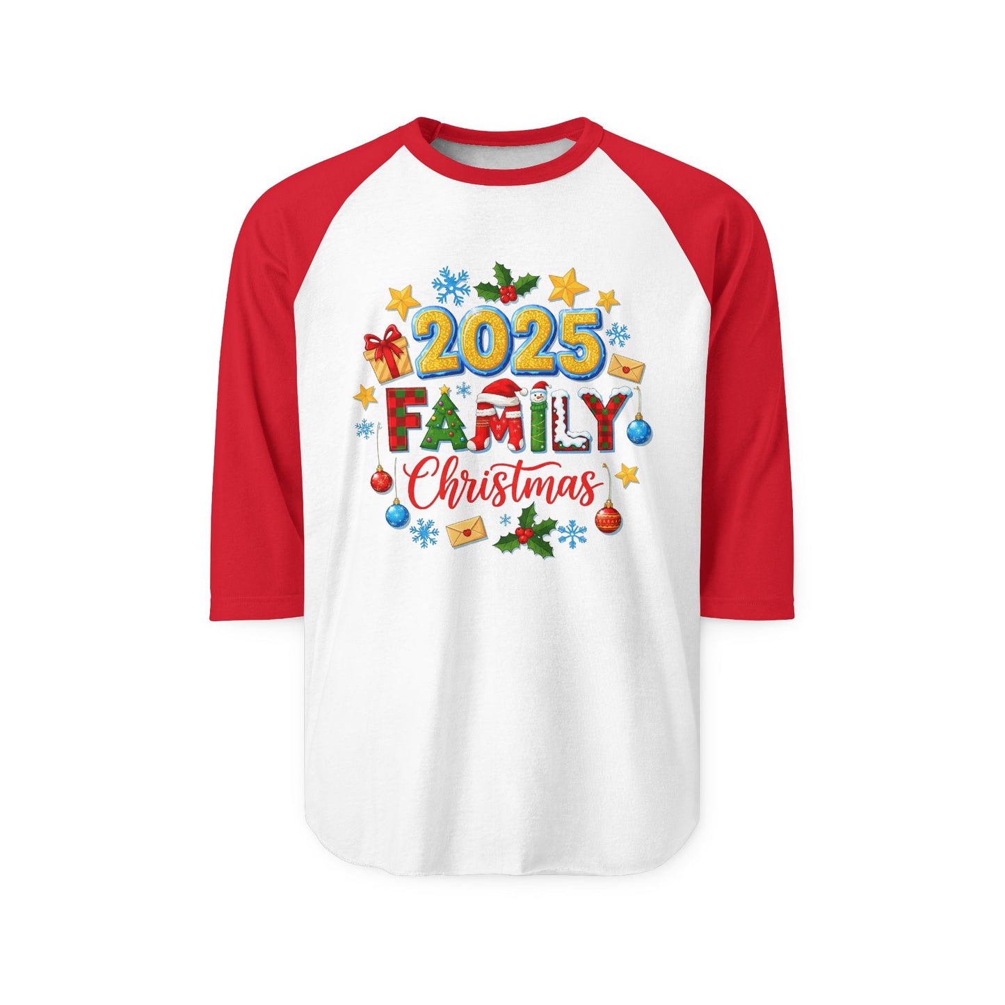 Christmas Family Raglan Shirt, Festive Gift for Holidays, Unisex Holiday Shirt, Family Reunion, Matching Outfits, 2025 Celebration