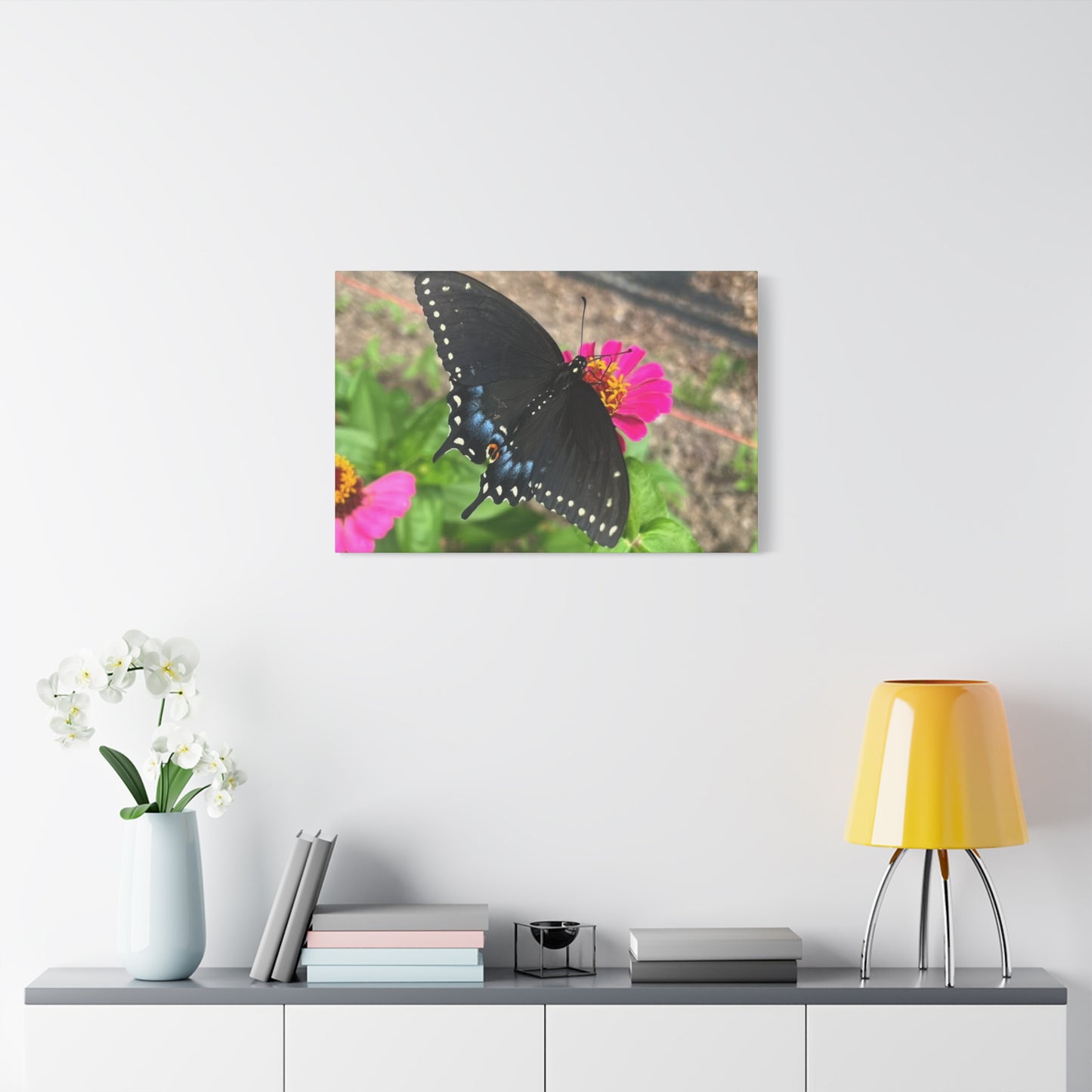 Black Butterfly Canvas Wall Art, Nature Decor, Botanical Print, Home Decor, Gift for Nature Lovers, Insect Photography