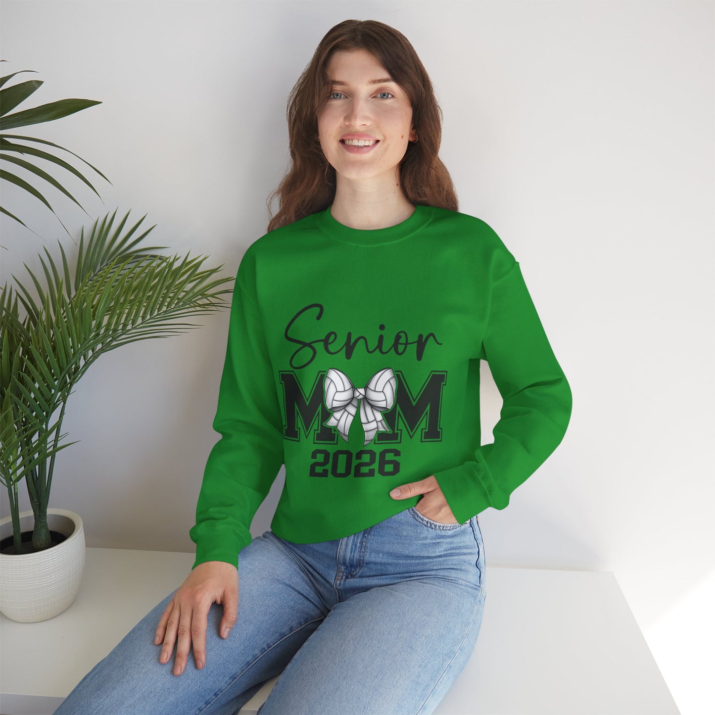 Senior Volleyball Mom 2026 Crewneck Sweatshirt