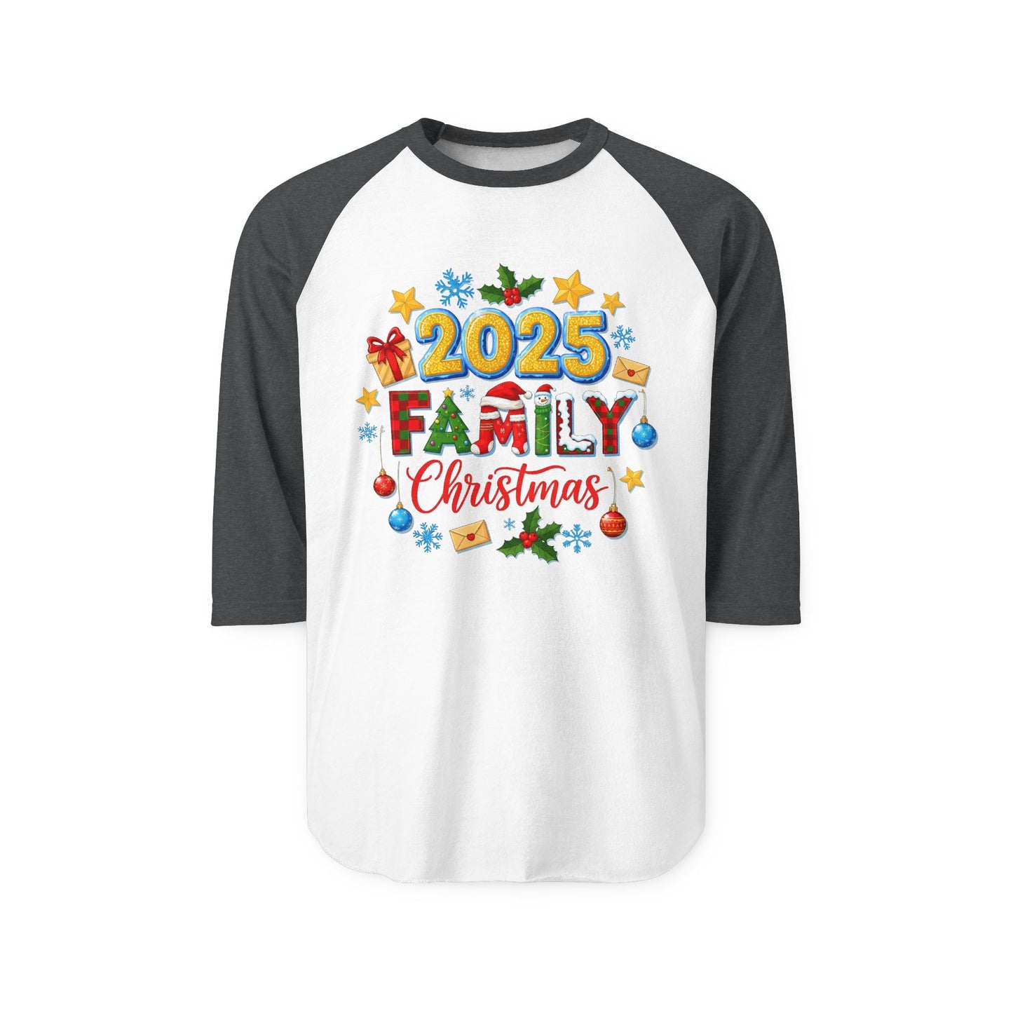 Christmas Family Raglan Shirt, Festive Gift for Holidays, Unisex Holiday Shirt, Family Reunion, Matching Outfits, 2025 Celebration