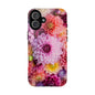 Floral iPhone Case, Tough Floral Phone Cover, Flower Pattern Case, Spring Design, Gift for Her, Durable Phone Accessory