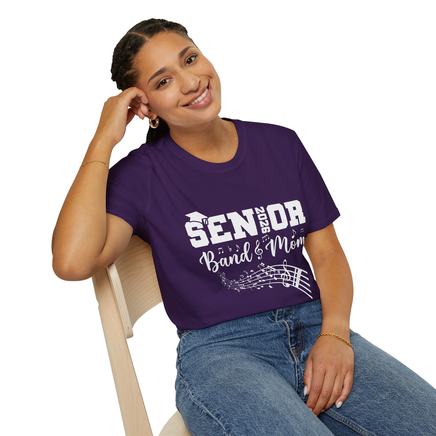 Senior Band Mom 2026 T-Shirt, Unisex Softstyle