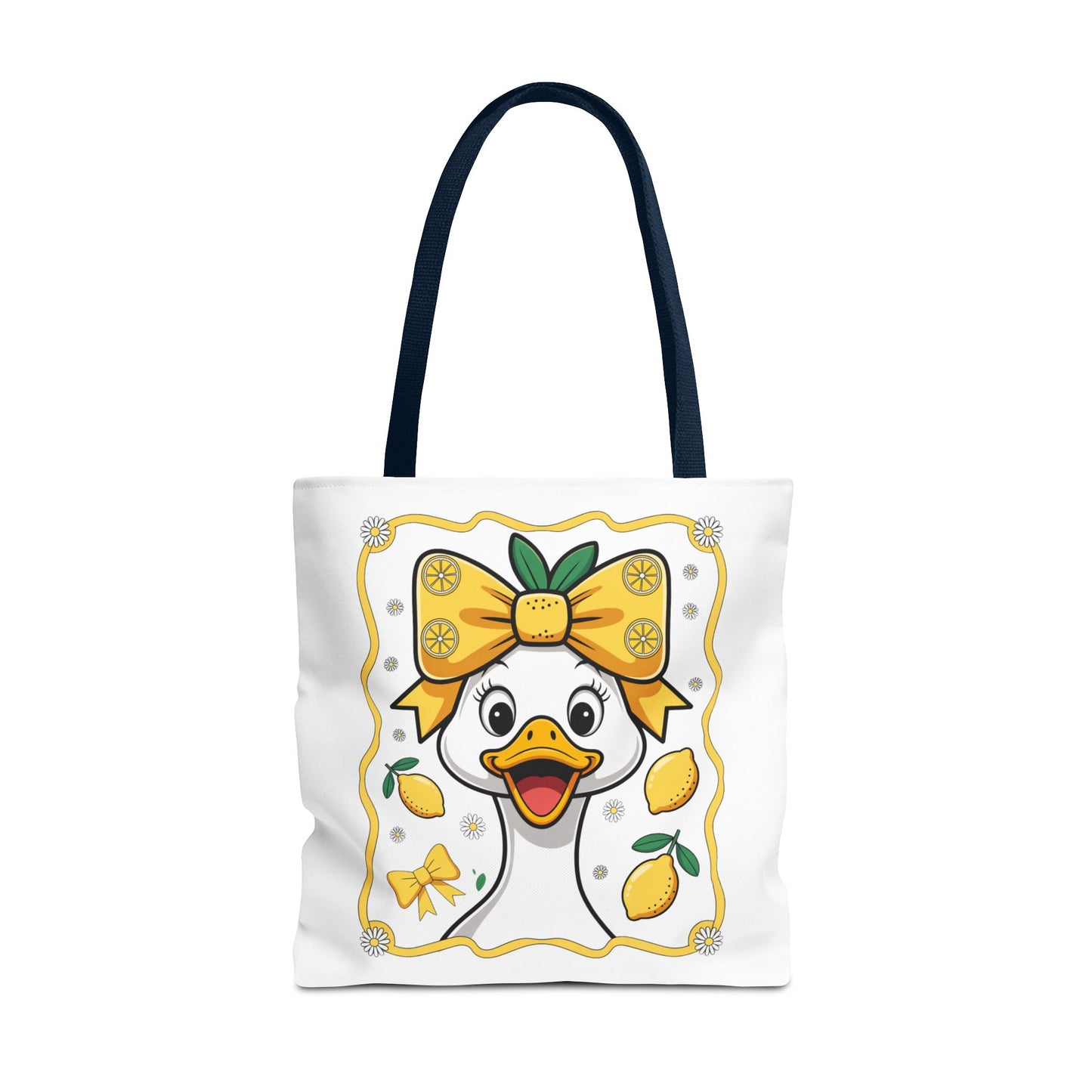 Lemon-Themed Tote Bag, Cute Duck Design Tote, Summer Accessory, Gift for Her, Reusable Shopping Bag, Fun and Functional