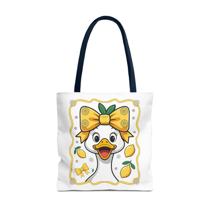 Lemon-Themed Tote Bag, Cute Duck Design Tote, Summer Accessory, Gift for Her, Reusable Shopping Bag, Fun and Functional