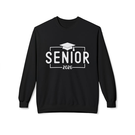 Senior 2026 Fleece Crewneck Sweatshirt - Perfect for Graduation, Class of 2026, Cozy Gift for Graduates, Unisex Crew Sweatshirt, Casual Wear