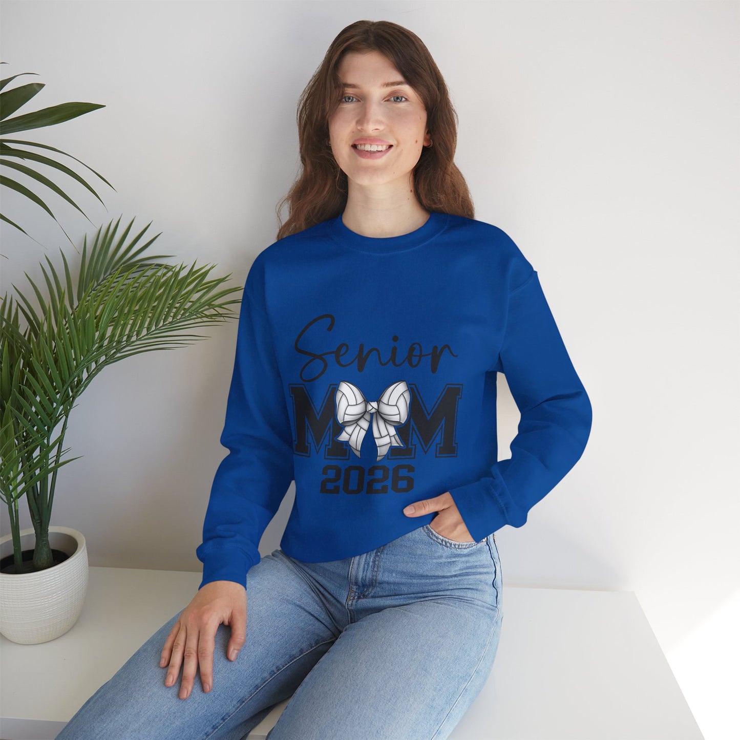 Senior Volleyball Mom 2026 Crewneck Sweatshirt