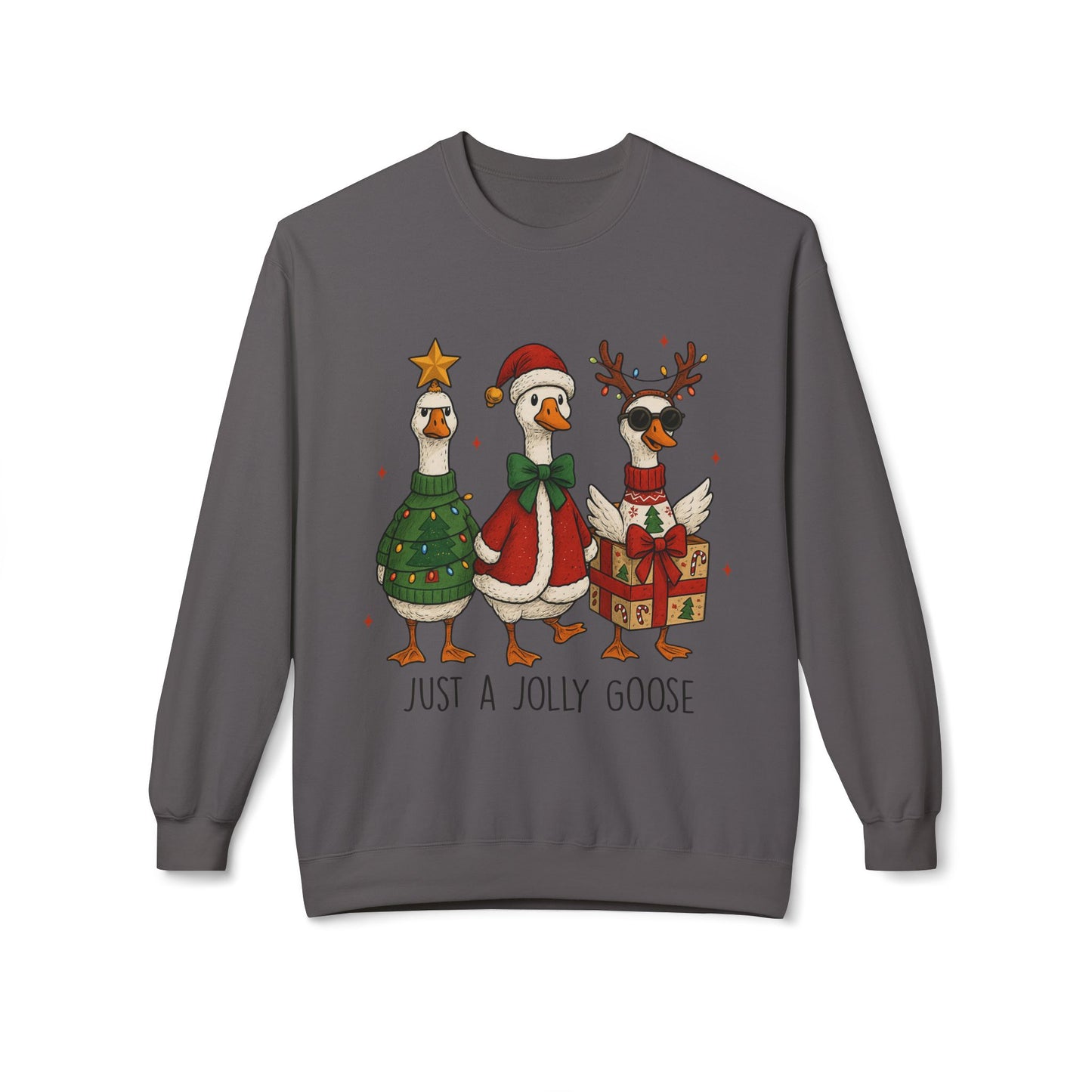 Holiday Duck Sweatshirt, Just a Jolly Goose Crewneck, Christmas Apparel, Festive Sweatshirt, Cozy Winter Gear, Gift for Duck Lovers, [...]