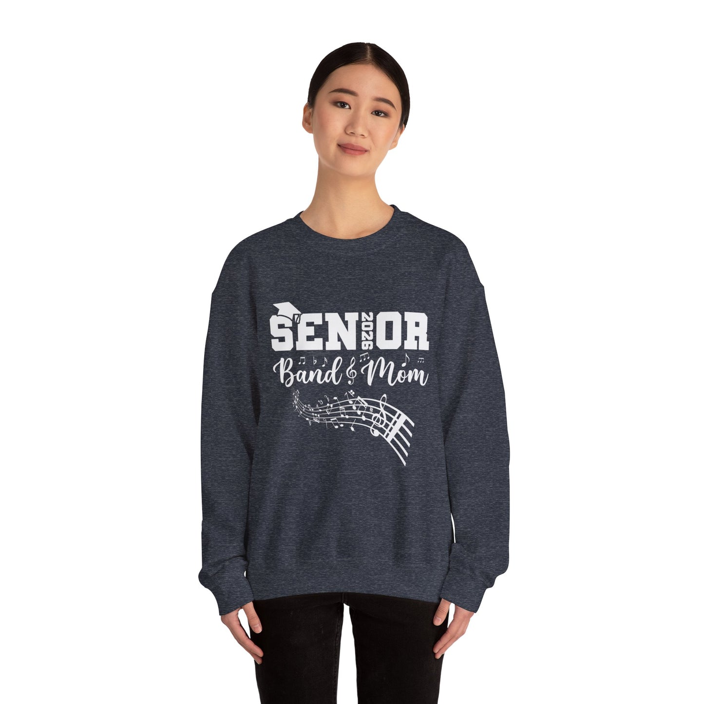 Senior Band Mom 2026 Sweatshirt, Music Lover Gift, Unisex Crewneck, Concert Apparel, Family Celebration