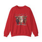 Festive Cow Sweatshirt for Cozy Celebrations, Unisex Crewneck, Holiday Gift, Winter Fashion, Cute Animal Design