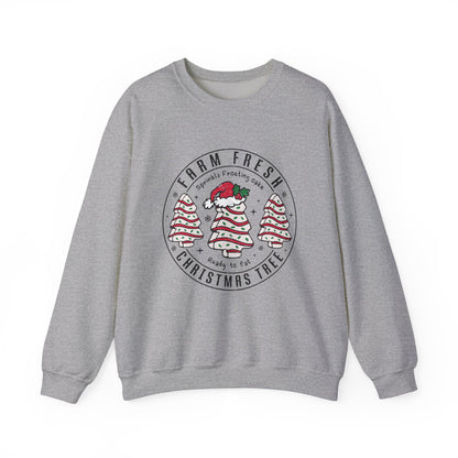Farm Fresh Christmas Crewneck Sweatshirt, Cozy Holiday Apparel, Unisex Winter Gift, Cute Sweatshirt, Festive Clothing