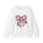 Colorful Bow Graphic Crewneck Sweatshirt, Cozy Winter Sweater, Gift for Her, Holidays, Casual Fashion