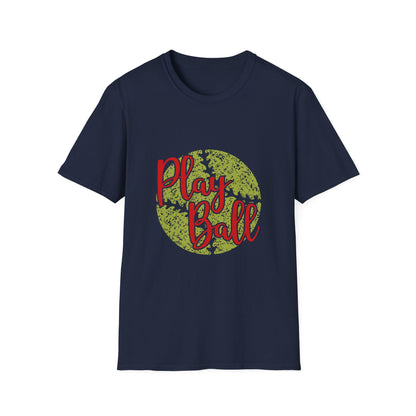 Play Ball Unisex Softstyle T-Shirt, Sporty Tee, Gift for Baseball Fans, Casual Wear, Team Spirit Apparel, Summer Outfit