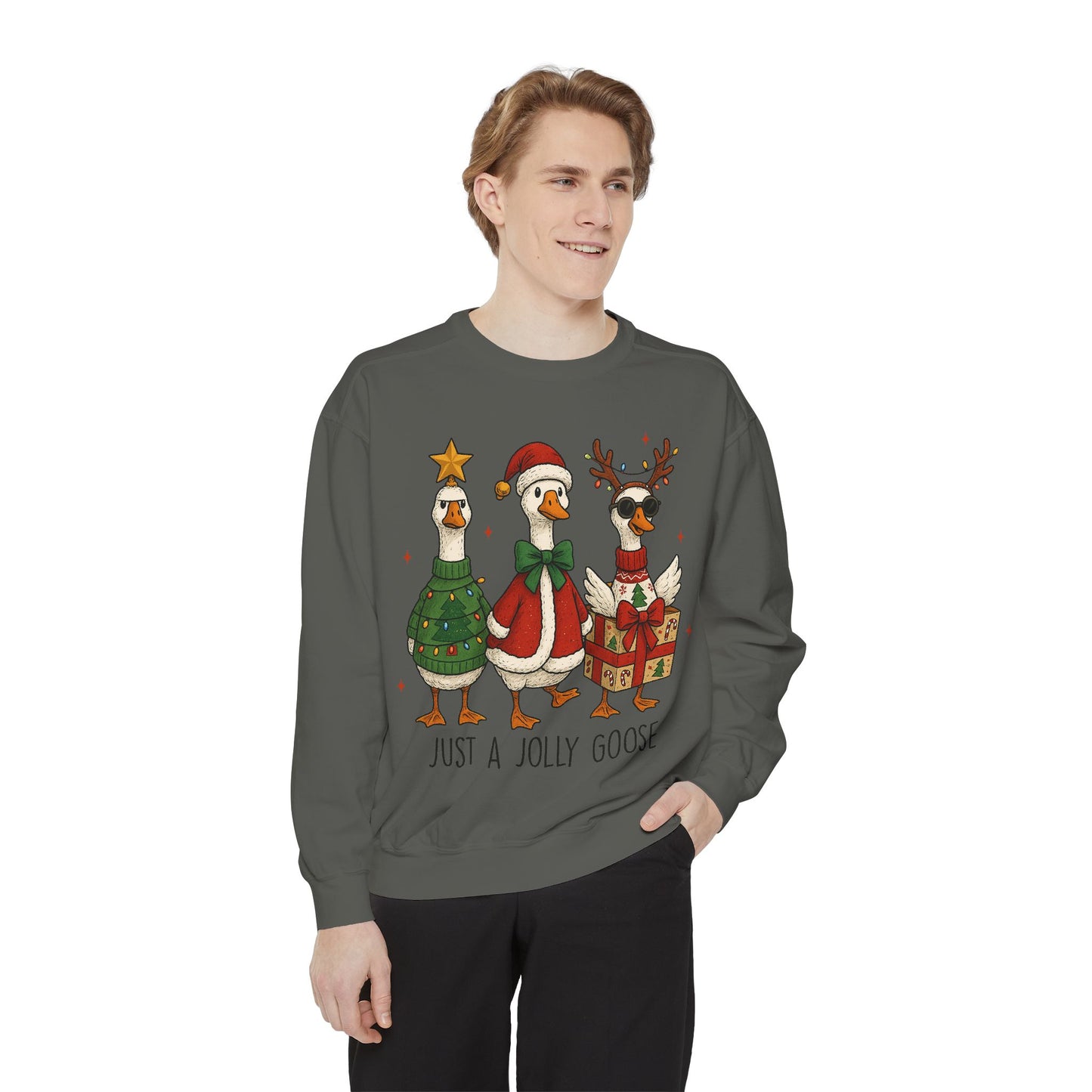 Holiday Goose Sweatshirt, Cozy Sweatshirt, Christmas Gift, Unisex Sweatshirt, Festive Apparel, Winter Fashion
