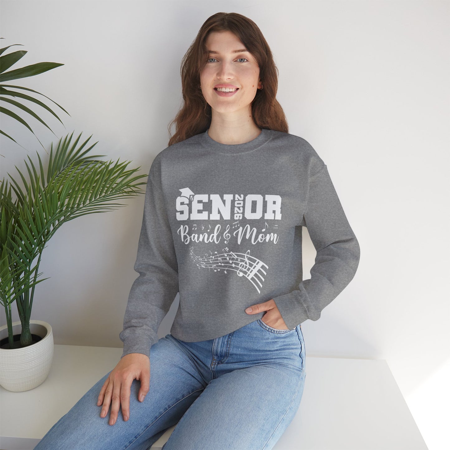 Senior Band Mom 2026 Sweatshirt, Music Lover Gift, Unisex Crewneck, Concert Apparel, Family Celebration