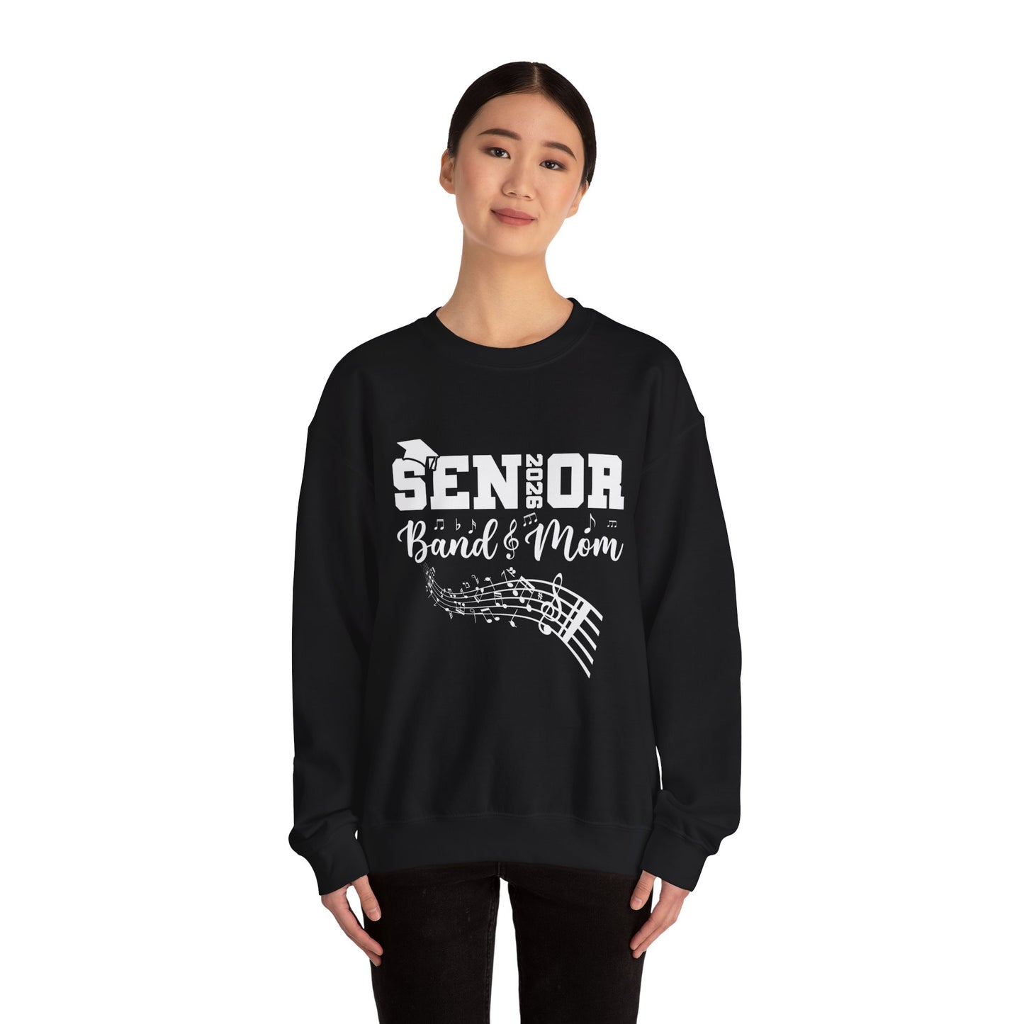 Senior Band Mom 2026 Sweatshirt, Music Lover Gift, Unisex Crewneck, Concert Apparel, Family Celebration