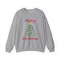 Merry Christmas Ribbon Tree Sweatshirt, Cozy Gift, Holiday Apparel, Winter Fashion, Unisex Crewneck