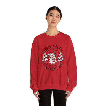 Farm Fresh Christmas Crewneck Sweatshirt, Cozy Holiday Apparel, Unisex Winter Gift, Cute Sweatshirt, Festive Clothing
