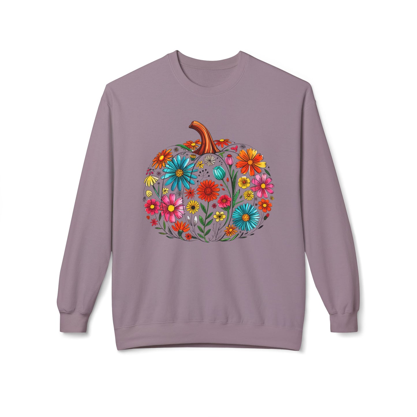 Floral Pumpkin Sweatshirt for Cozy Autumn Vibes, Unisex Fleece Crewneck, Perfect for Fall Celebrations, Gift for Halloween, [...]