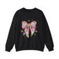 Colorful Bow Graphic Crewneck Sweatshirt, Cozy Winter Sweater, Gift for Her, Holidays, Casual Fashion
