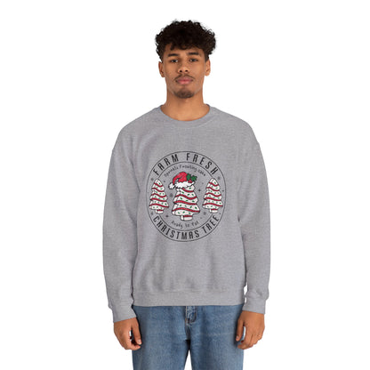 Farm Fresh Christmas Crewneck Sweatshirt, Cozy Holiday Apparel, Unisex Winter Gift, Cute Sweatshirt, Festive Clothing