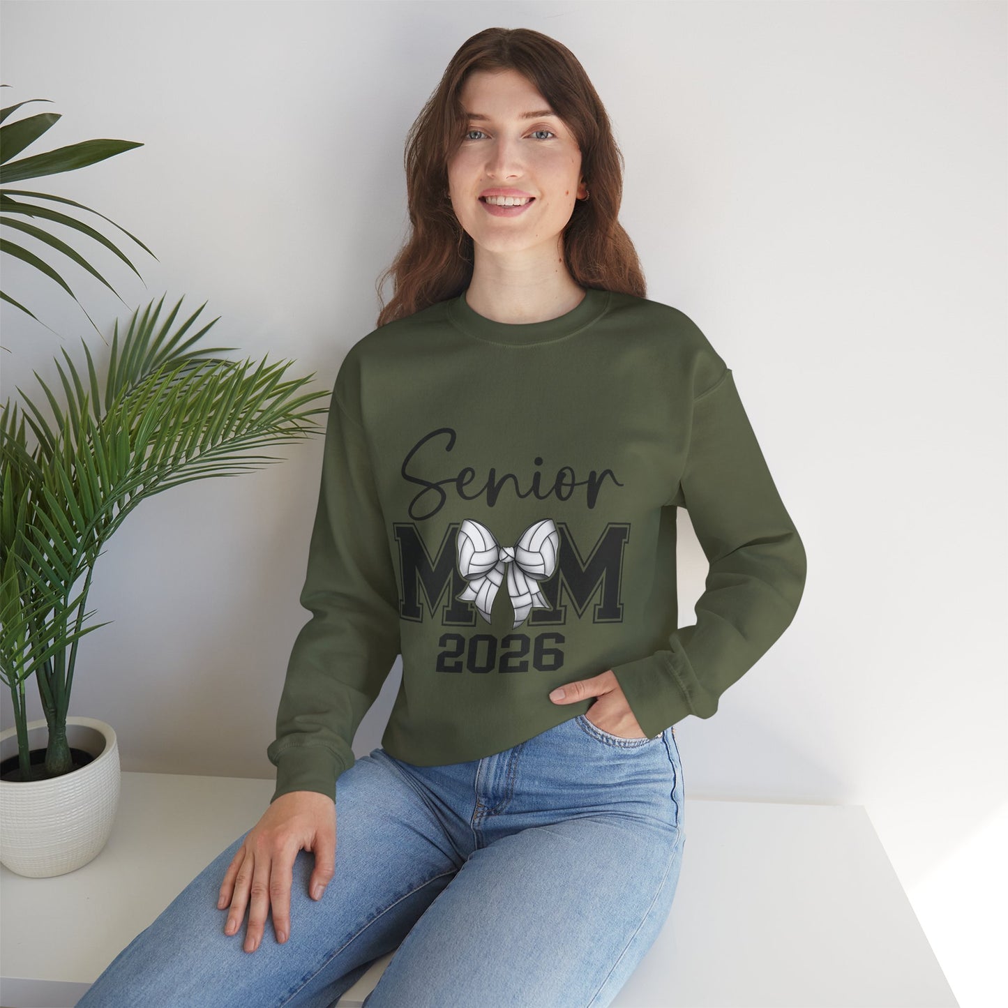 Senior Volleyball Mom 2026 Crewneck Sweatshirt
