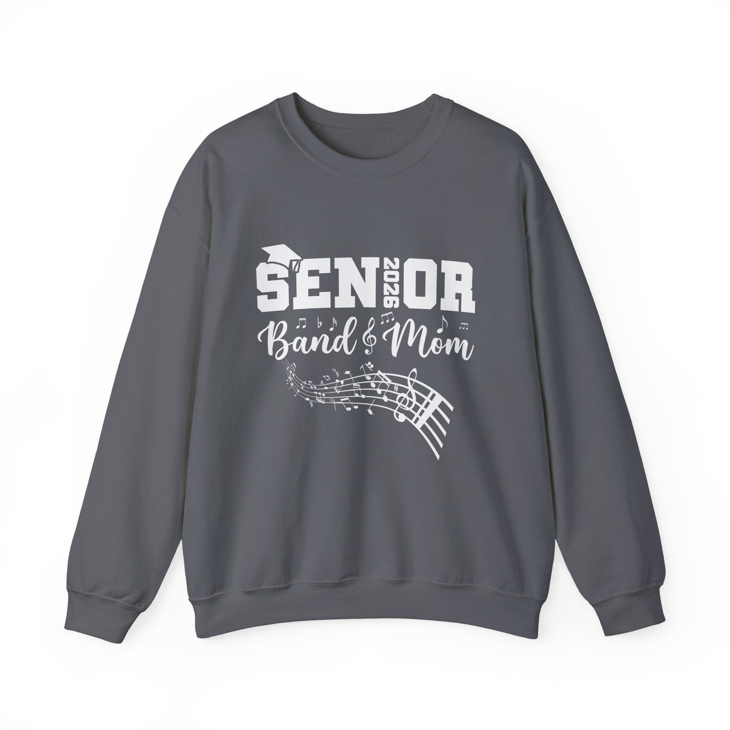 Senior Band Mom 2026 Sweatshirt, Music Lover Gift, Unisex Crewneck, Concert Apparel, Family Celebration