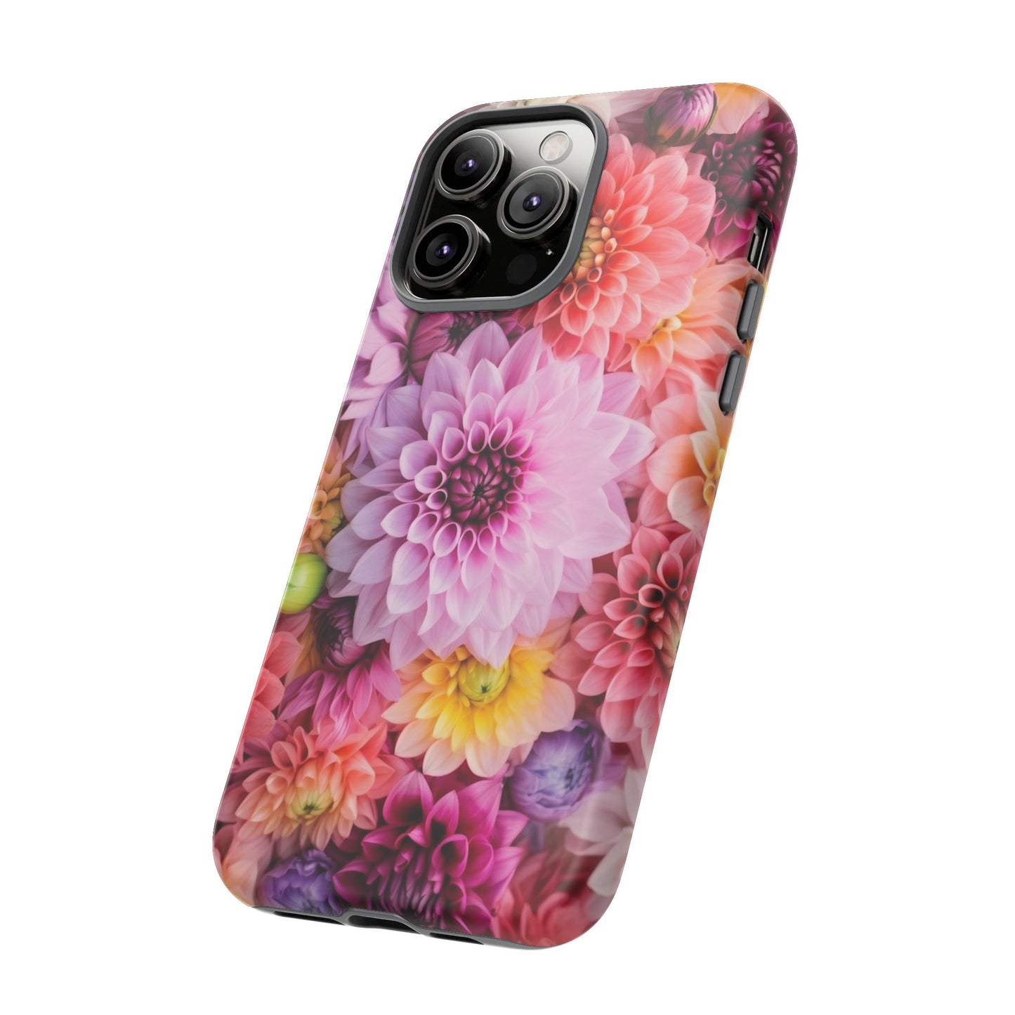 Floral iPhone Case, Tough Floral Phone Cover, Flower Pattern Case, Spring Design, Gift for Her, Durable Phone Accessory