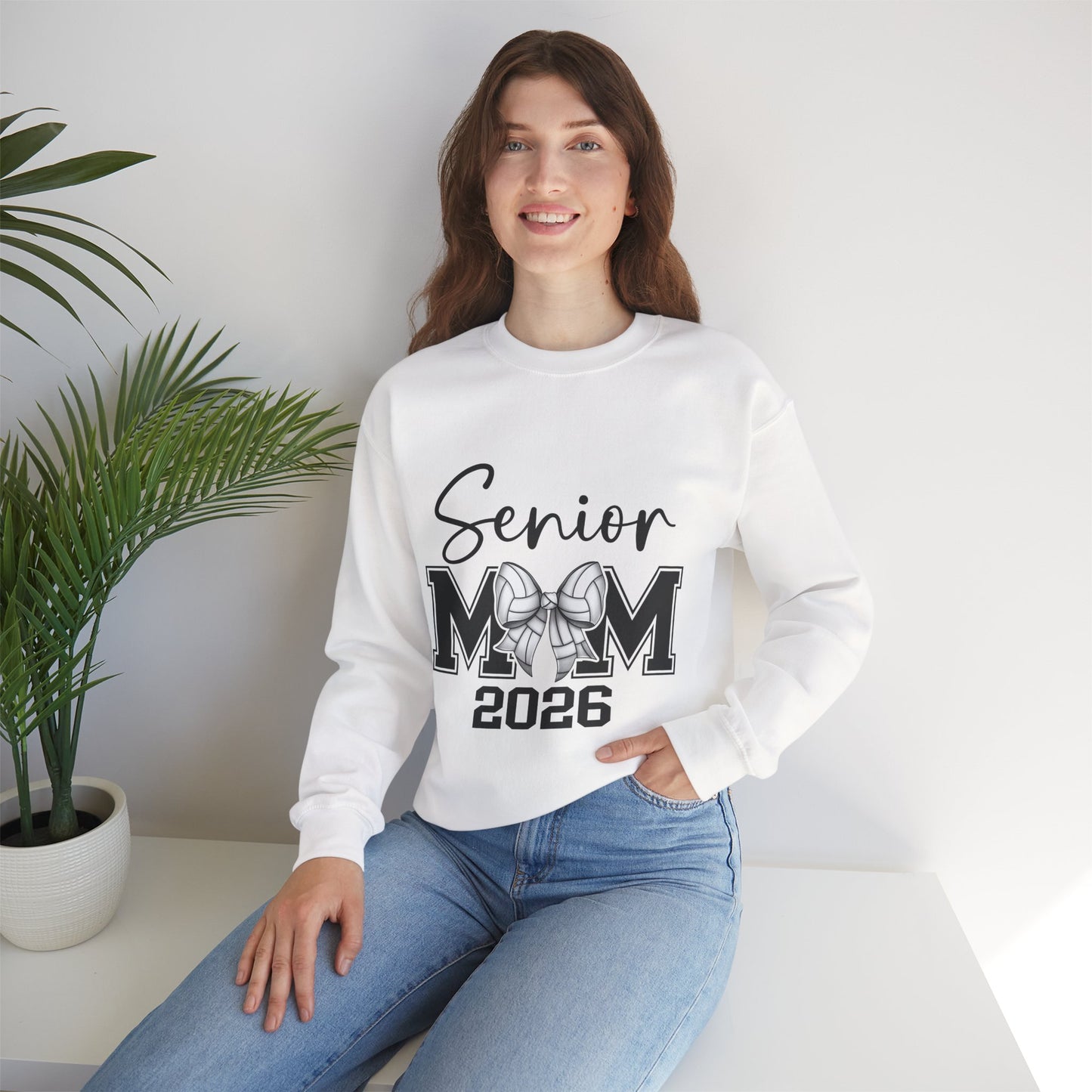 Senior Volleyball Mom 2026 Crewneck Sweatshirt