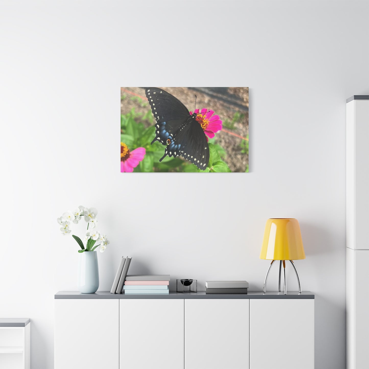 Black Butterfly Canvas Wall Art, Nature Decor, Botanical Print, Home Decor, Gift for Nature Lovers, Insect Photography