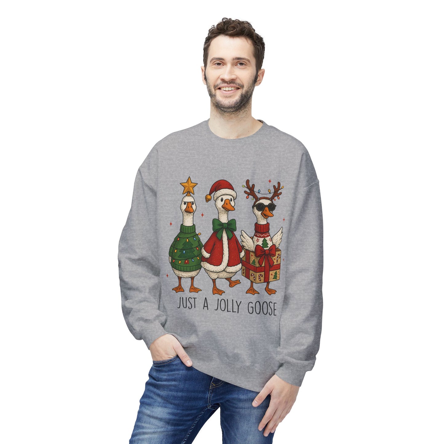 Holiday Duck Sweatshirt, Just a Jolly Goose Crewneck, Christmas Apparel, Festive Sweatshirt, Cozy Winter Gear, Gift for Duck Lovers, [...]