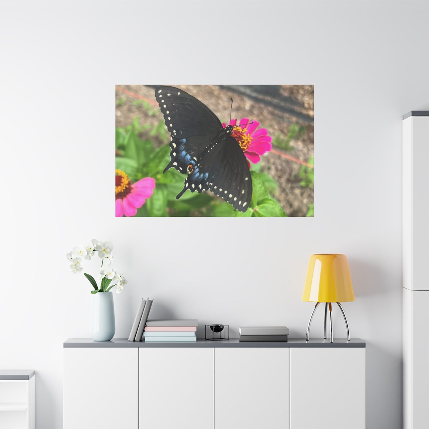 Black Butterfly Canvas Wall Art, Nature Decor, Botanical Print, Home Decor, Gift for Nature Lovers, Insect Photography