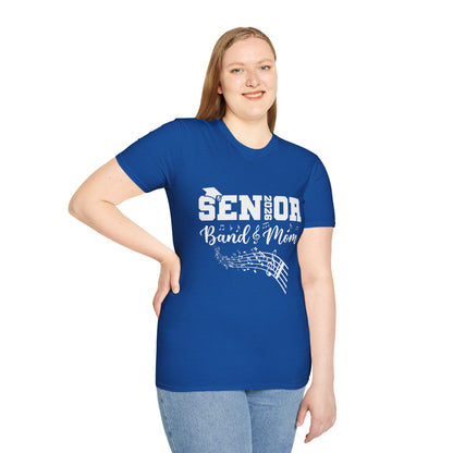 Senior Band Mom 2026 T-Shirt, Unisex Softstyle