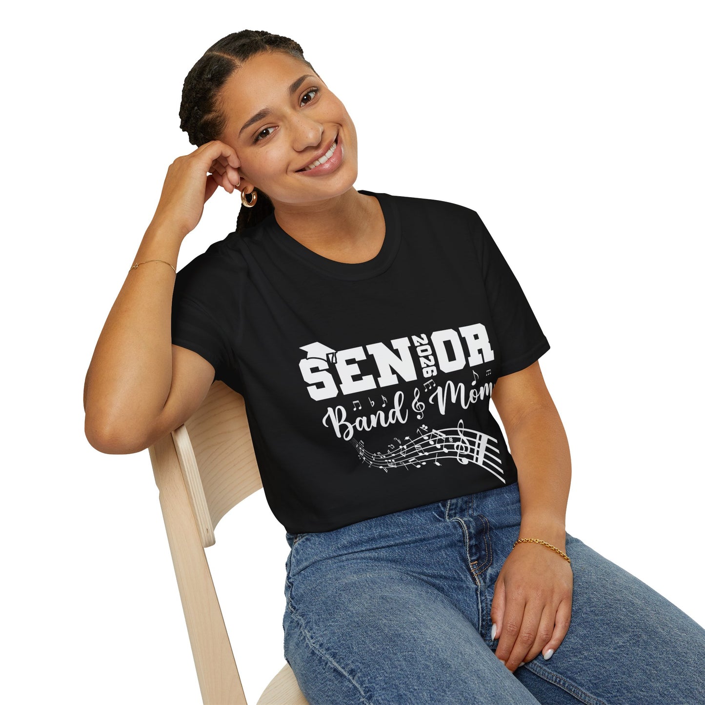 Senior Band Mom 2026 T-Shirt, Unisex Softstyle