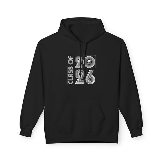 Class of 2026 Unisex Midweight Fleece Hoodie, Graduation Gift, Cozy Sweatshirt for Students, Trendy Class Hoodie, Casual Wear
