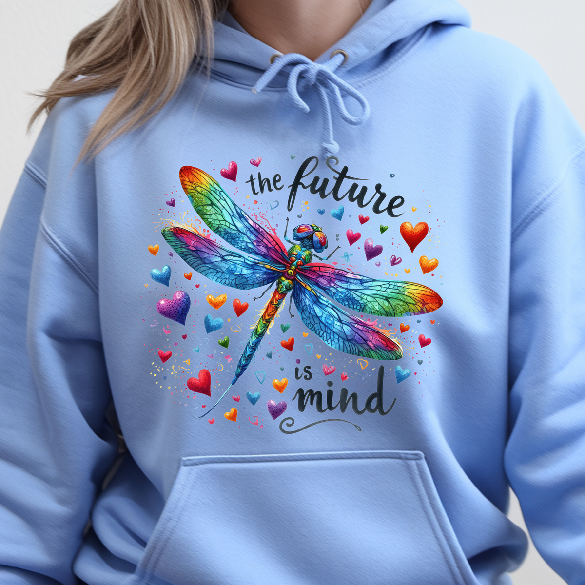 Inspirational Dragonfly Hoodie – “The Future is Mind”