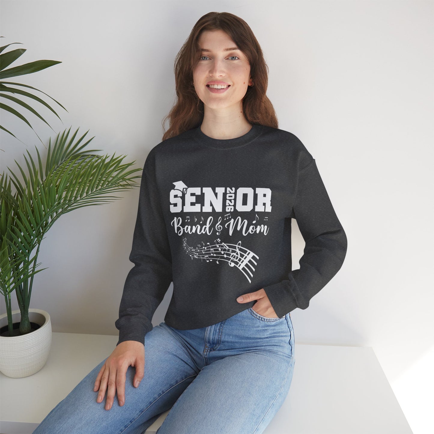 Senior Band Mom 2026 Sweatshirt, Music Lover Gift, Unisex Crewneck, Concert Apparel, Family Celebration