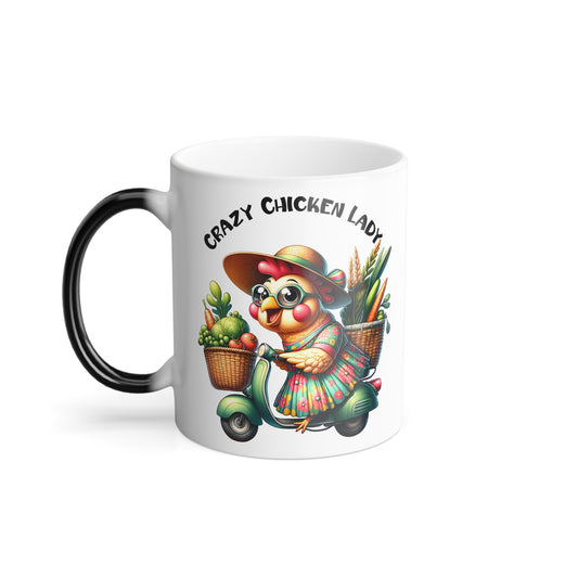 Crazy Chicken Lady Color Morphing Mug, 11oz