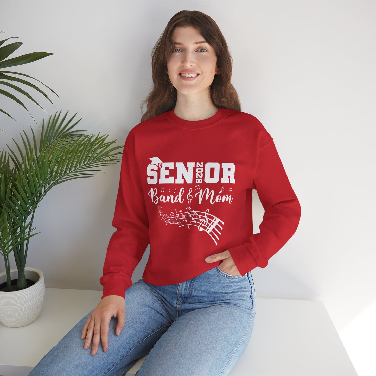 Senior Band Mom 2026 Sweatshirt, Music Lover Gift, Unisex Crewneck, Concert Apparel, Family Celebration