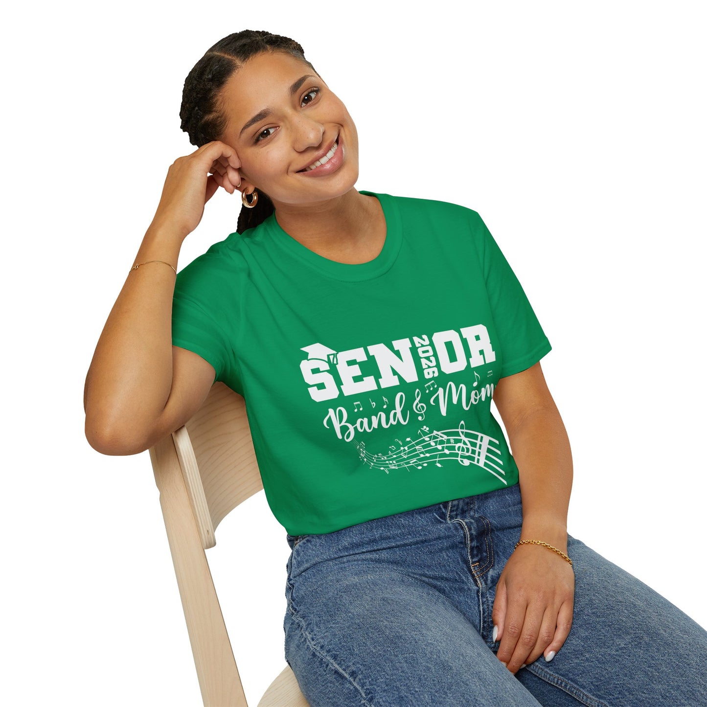 Senior Band Mom 2026 T-Shirt, Unisex Softstyle