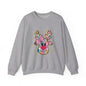 Festive Reindeer Crewneck Sweatshirt, Cozy Holiday Sweatshirt, Christmas Gift, Winter Fashion, Cute Christmas Sweatshirt