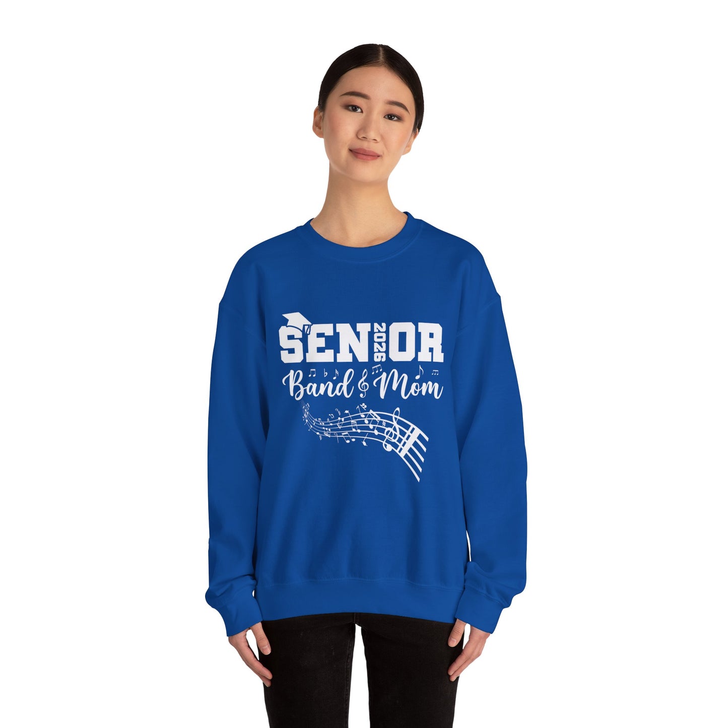 Senior Band Mom 2026 Sweatshirt, Music Lover Gift, Unisex Crewneck, Concert Apparel, Family Celebration