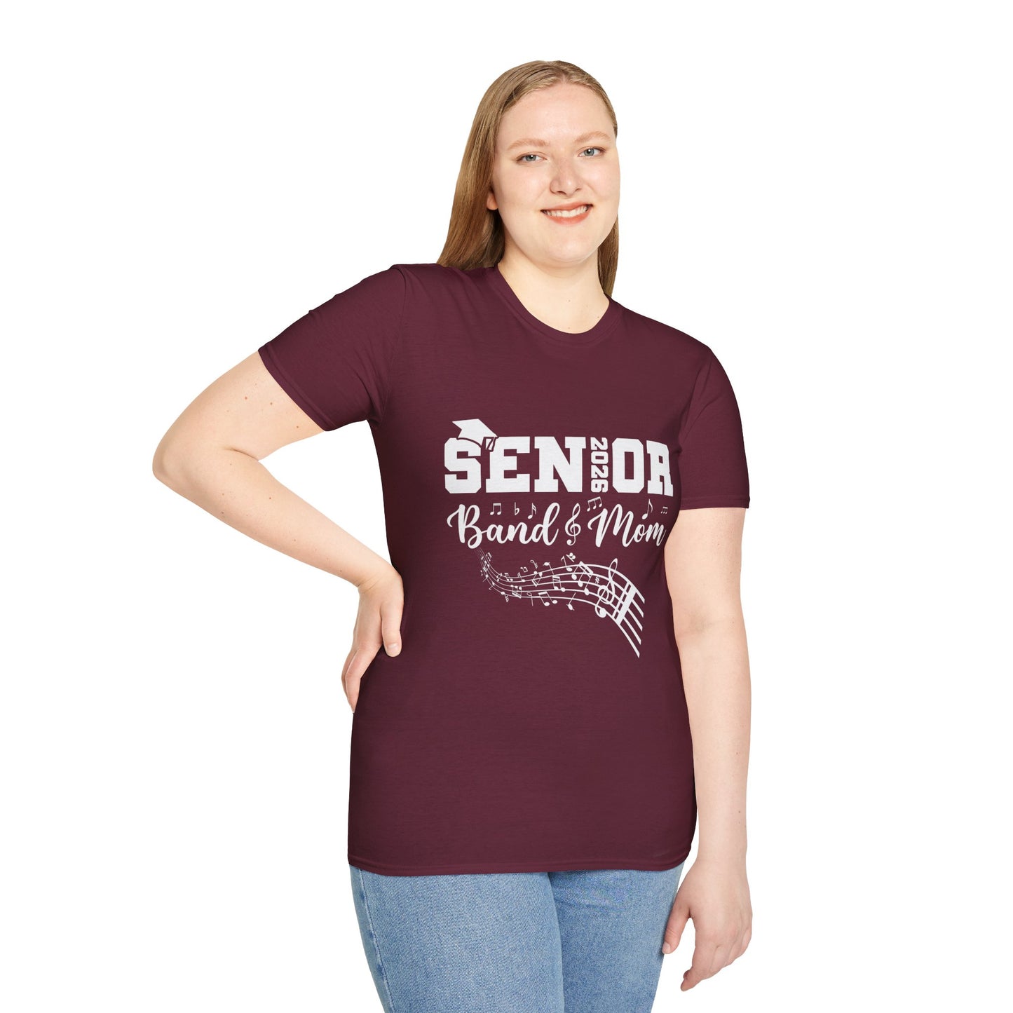Senior Band Mom 2026 T-Shirt, Unisex Softstyle