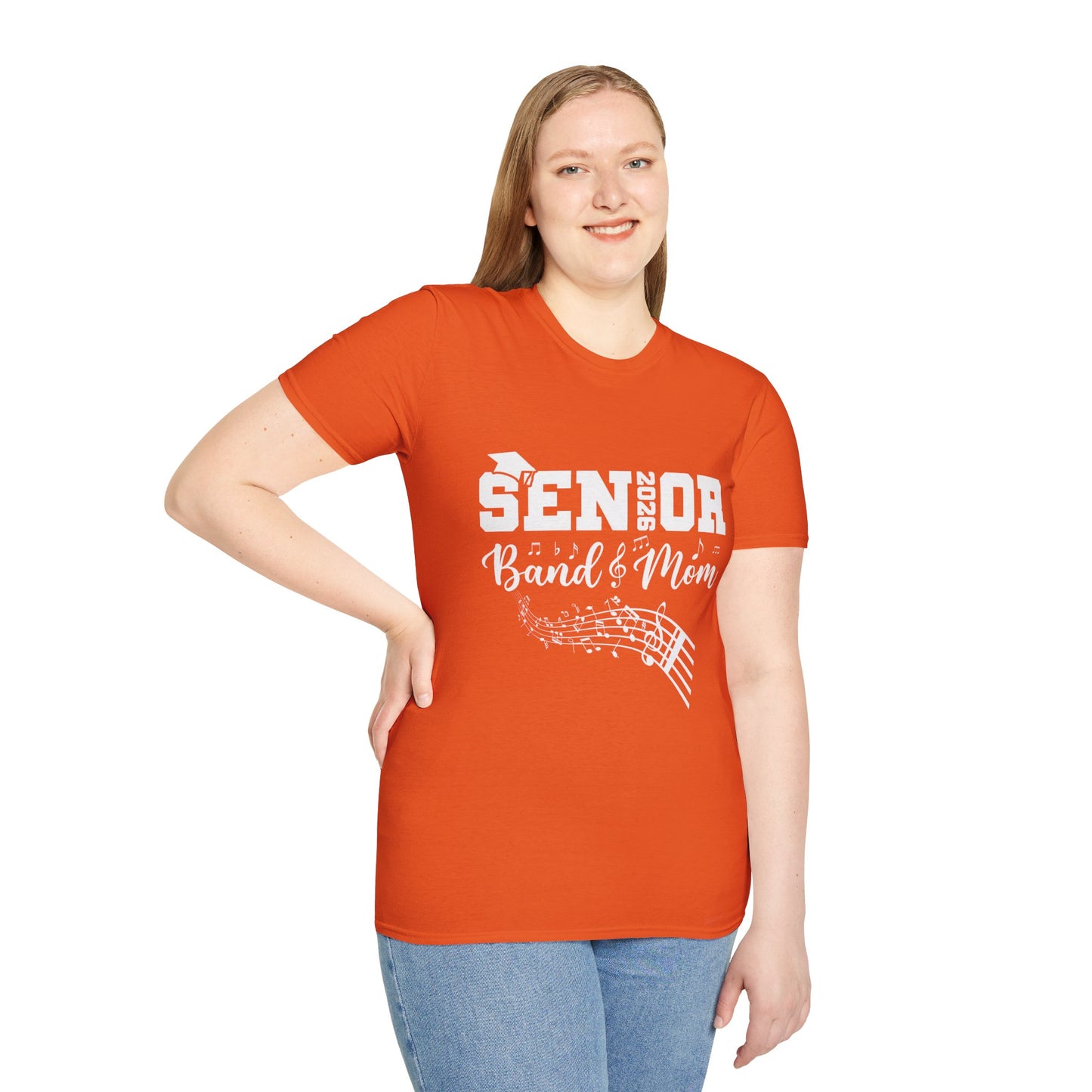 Senior Band Mom 2026 T-Shirt, Unisex Softstyle