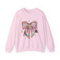 Colorful Bow Graphic Crewneck Sweatshirt, Cozy Winter Sweater, Gift for Her, Holidays, Casual Fashion