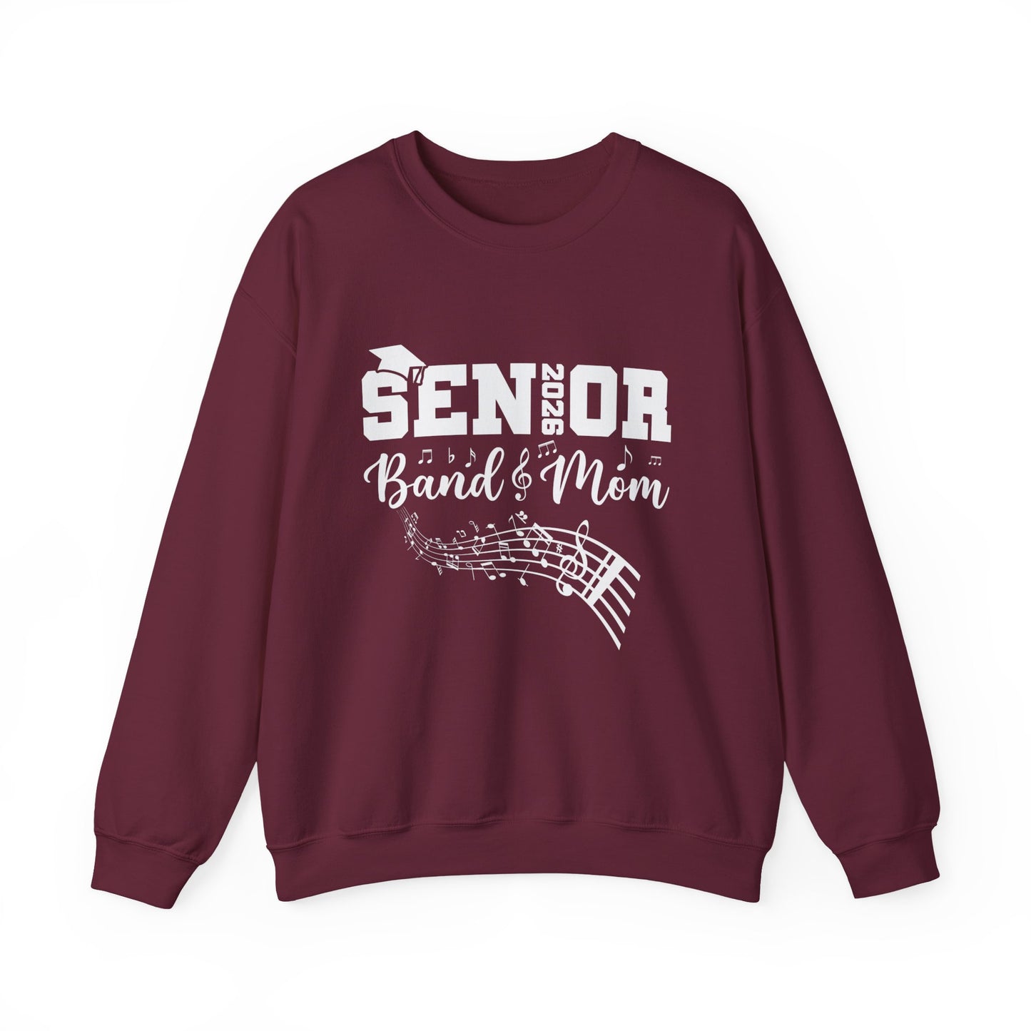 Senior Band Mom 2026 Sweatshirt, Music Lover Gift, Unisex Crewneck, Concert Apparel, Family Celebration