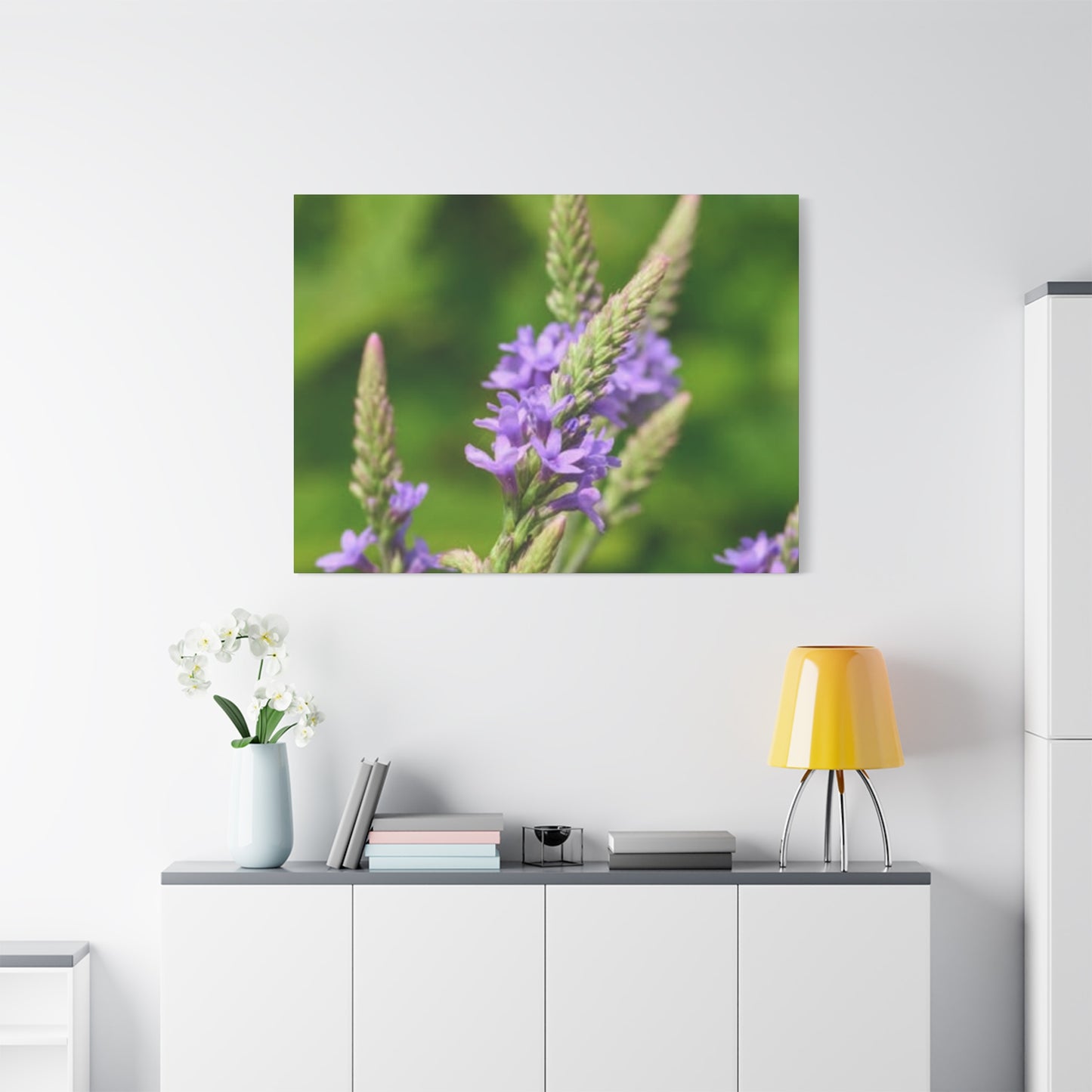 Floral Canvas Wall Art, Stretched Matte Canvas Print, Home Decor, Purple Flower Artwork, Nature-Inspired Decoration