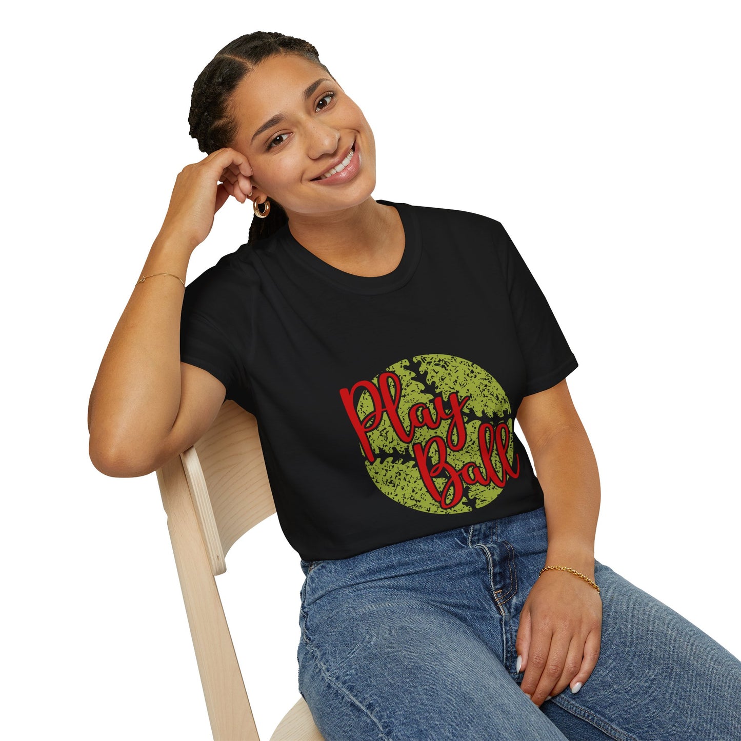 Play Ball Unisex Softstyle T-Shirt, Sporty Tee, Gift for Baseball Fans, Casual Wear, Team Spirit Apparel, Summer Outfit