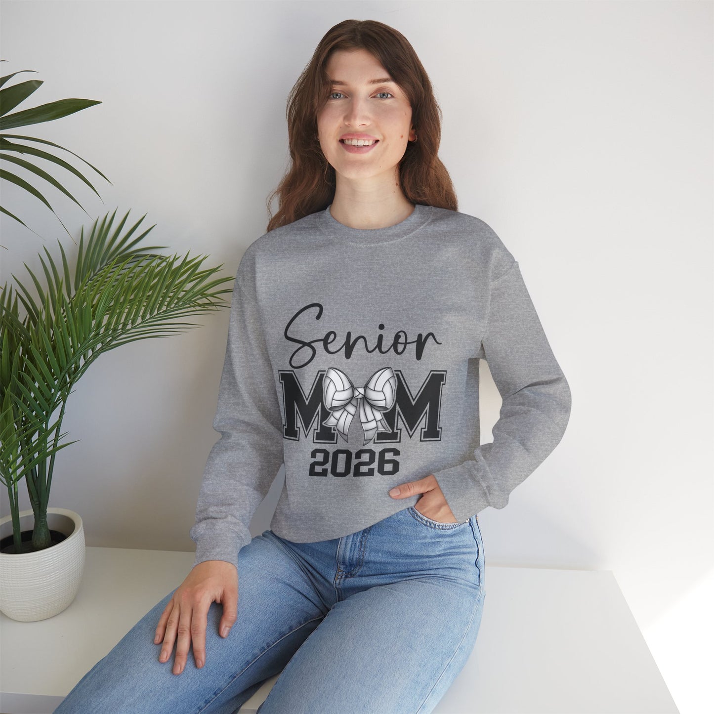 Senior Volleyball Mom 2026 Crewneck Sweatshirt